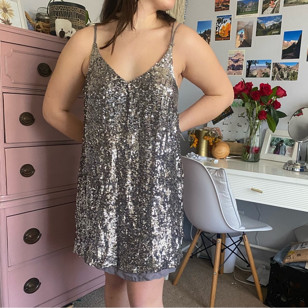 Grey sequin Free People dress